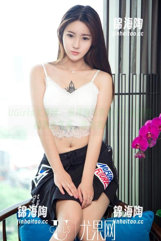UGirls尤果网 - 田梓茵写真新作—这图包的黑色气质，谁抗拒得了？